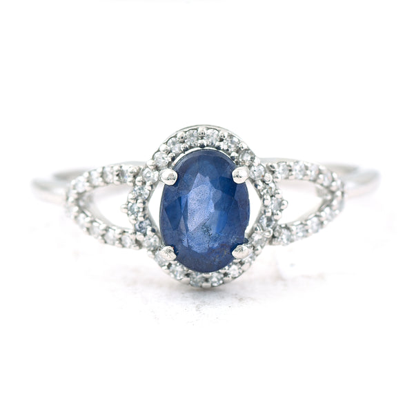 1.23 Ct Oval Mixed Cut Natural Sapphire 950 Platinum Ring