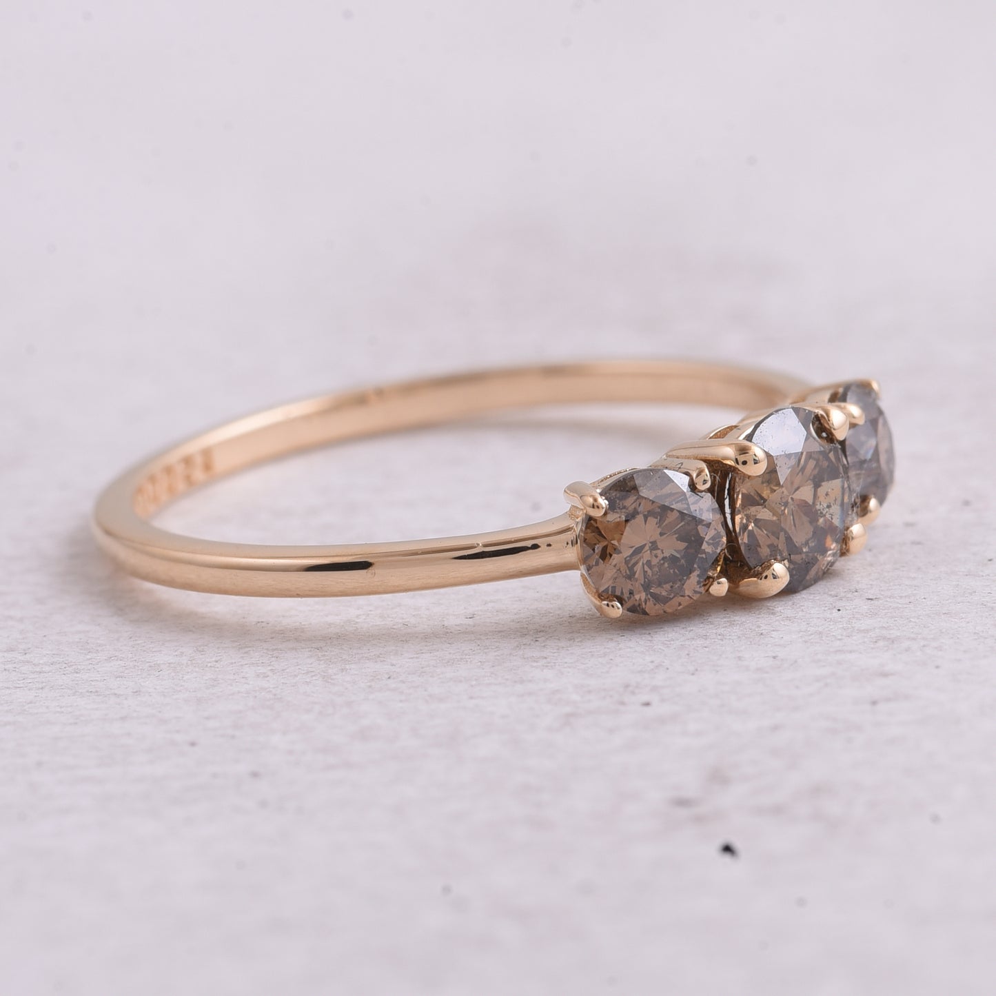 0.90 Ct Round Dark Brown Diamond 14K Gold Ring