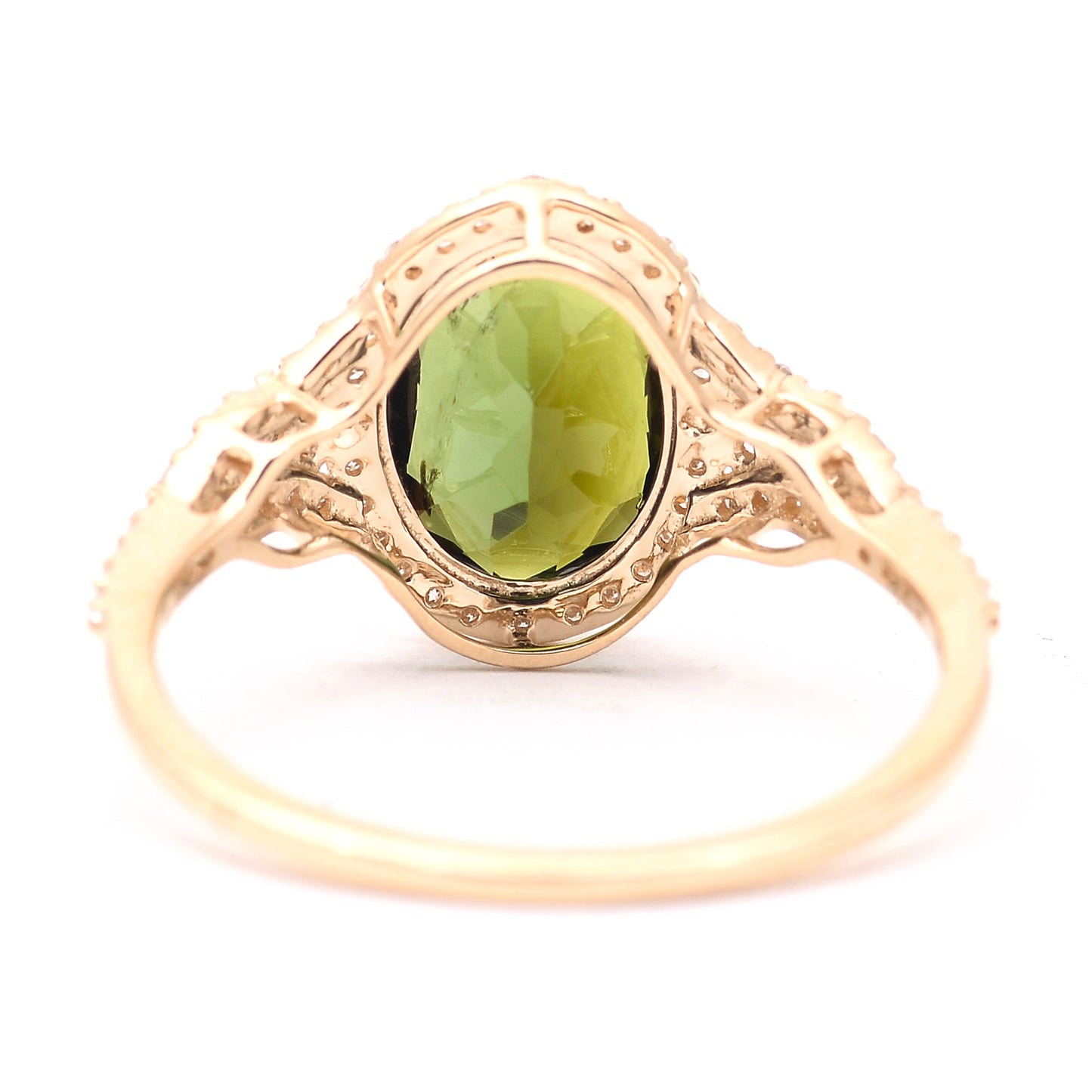 1.93 Ct Oval Mixed Cut Natural Tourmaline 14K Gold Ring