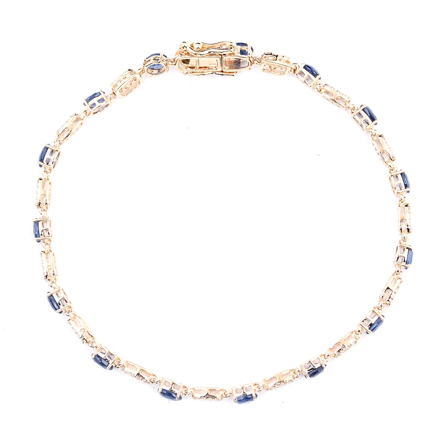 4.08 Ct Oval Sapphire 14K Gold Bracelet
