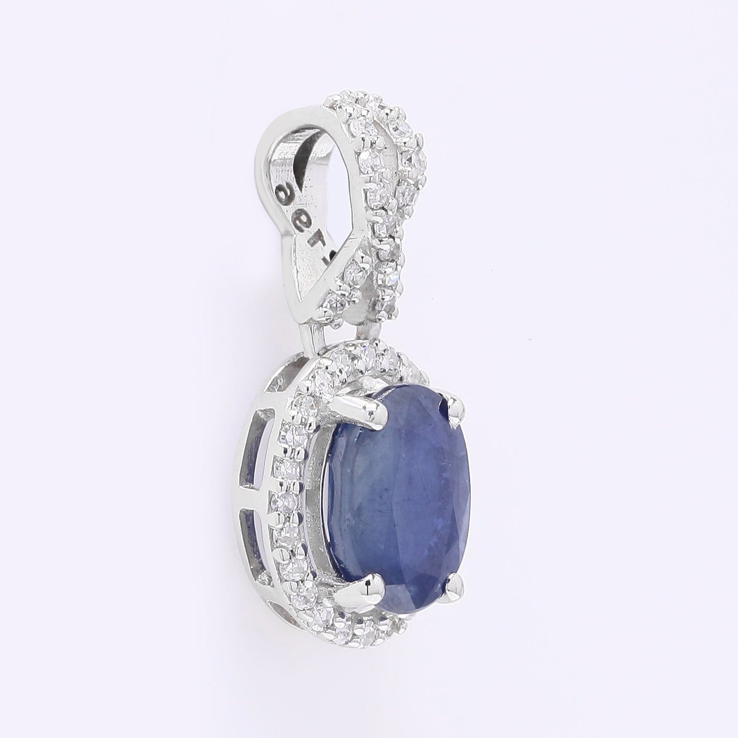 1.41 Ct Oval Mixed Cut Natural Sapphire 950 Platinum Pendant