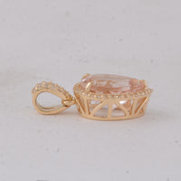 2.57 Ct Pear Morganite 9K Gold Pendant