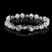 22.48 Ct Round Lab Grown Diamond 14K Gold Bracelet