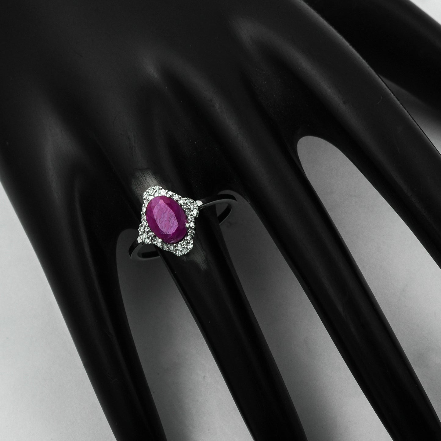 1.20 Ct Oval Mixed Cut Natural Ruby 950 Platinum Ring