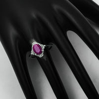 1.20 Ct Oval Mixed Cut Natural Ruby 950 Platinum Ring