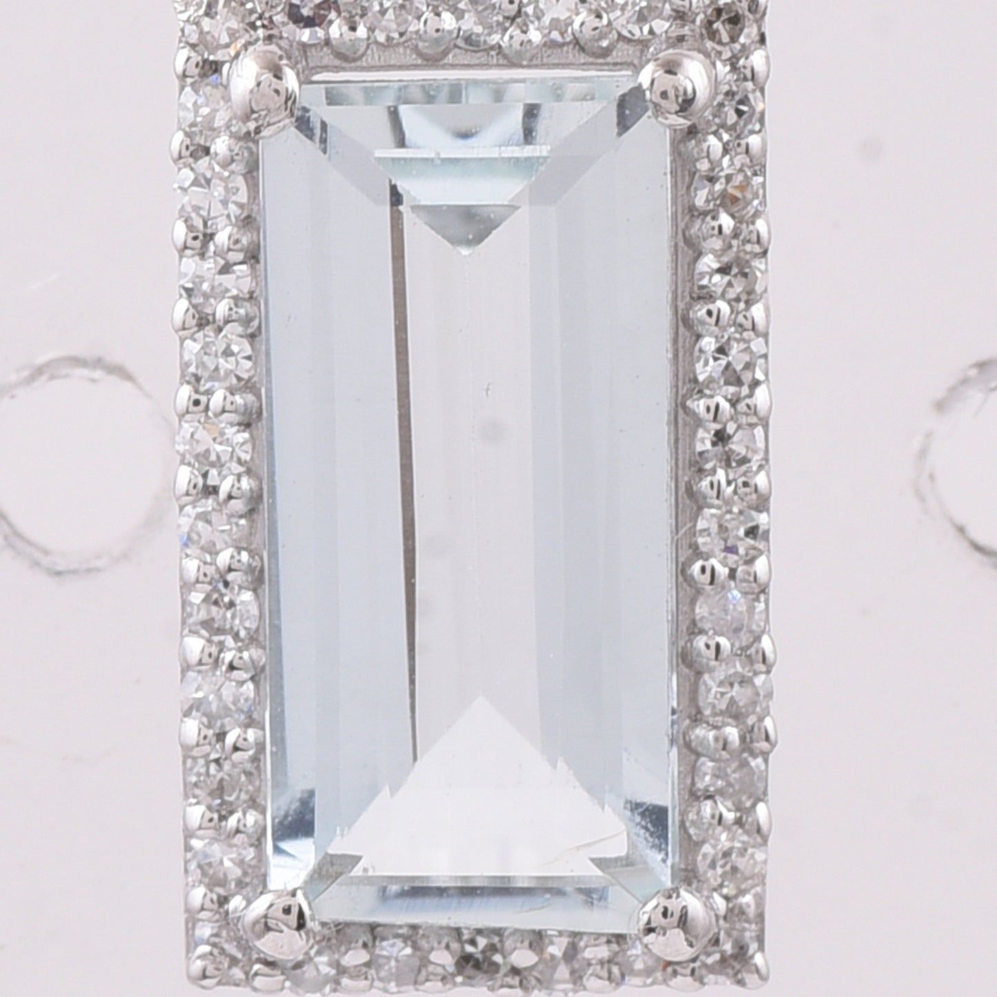 1.25 Ct Rectangle Step Cut Natural Aquamarine 950 Platinum Pendant