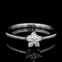 0.13 Ct Round Diamond 925 Silver Ring