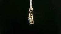 3.43 Ct Oval Mixed Cut Natural Corundum Sapphire 14K Gold Pendant