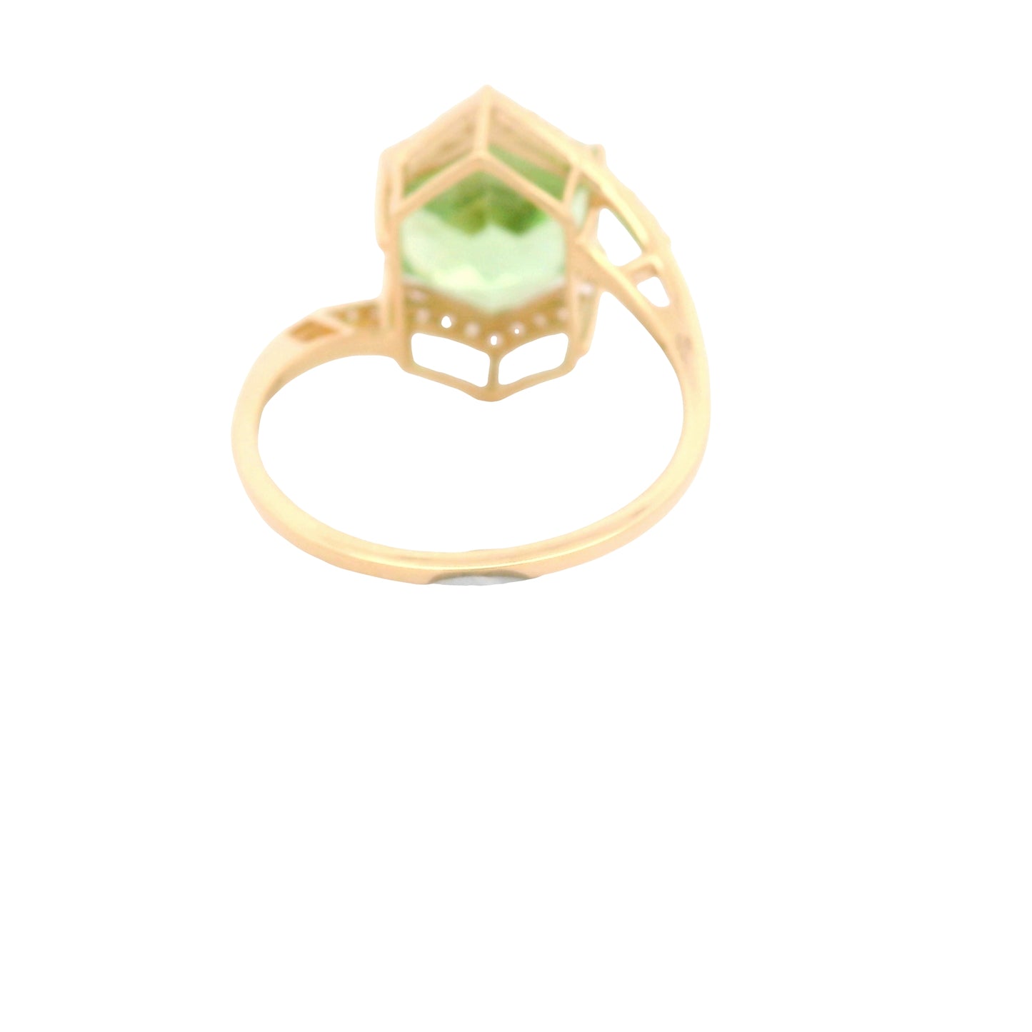 5.69 Ct Hexagon Peridot 14K Gold Ring