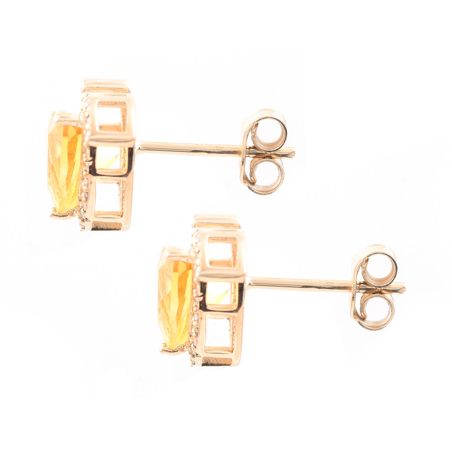 1.60 Ct Triangle Mixed Cut Natural Fire Opal 14K Gold Earrings