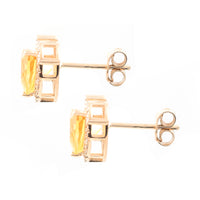 1.60 Ct Triangle Mixed Cut Natural Fire Opal 14K Gold Earrings
