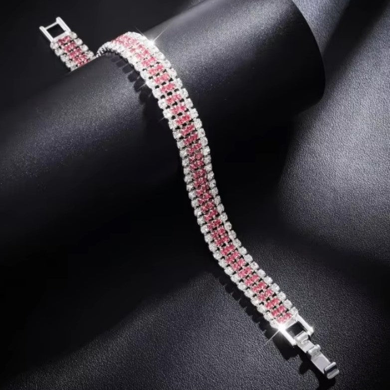 Cubic Zirconia Gold Plated Brass Bracelet
