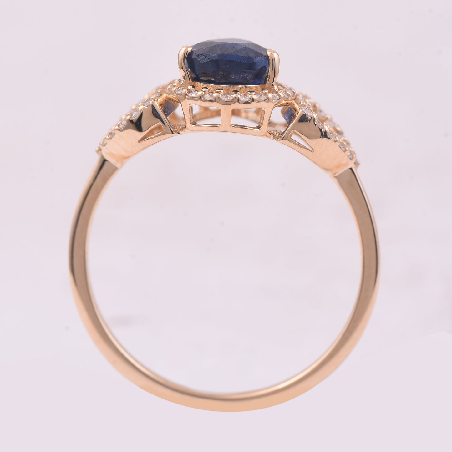 1.76 Ct Pear Mixed Cut Natural Sapphire 14K Gold Ring