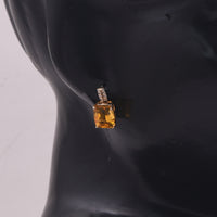2.11 Ct Cushion Mixed Cut Natural Fire Opal 14K Gold Earrings