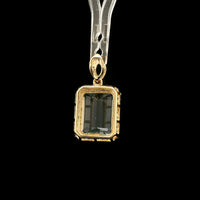 2.87 Ct Octagon Step Cut Natural Aquamarine 14K Gold Pendant