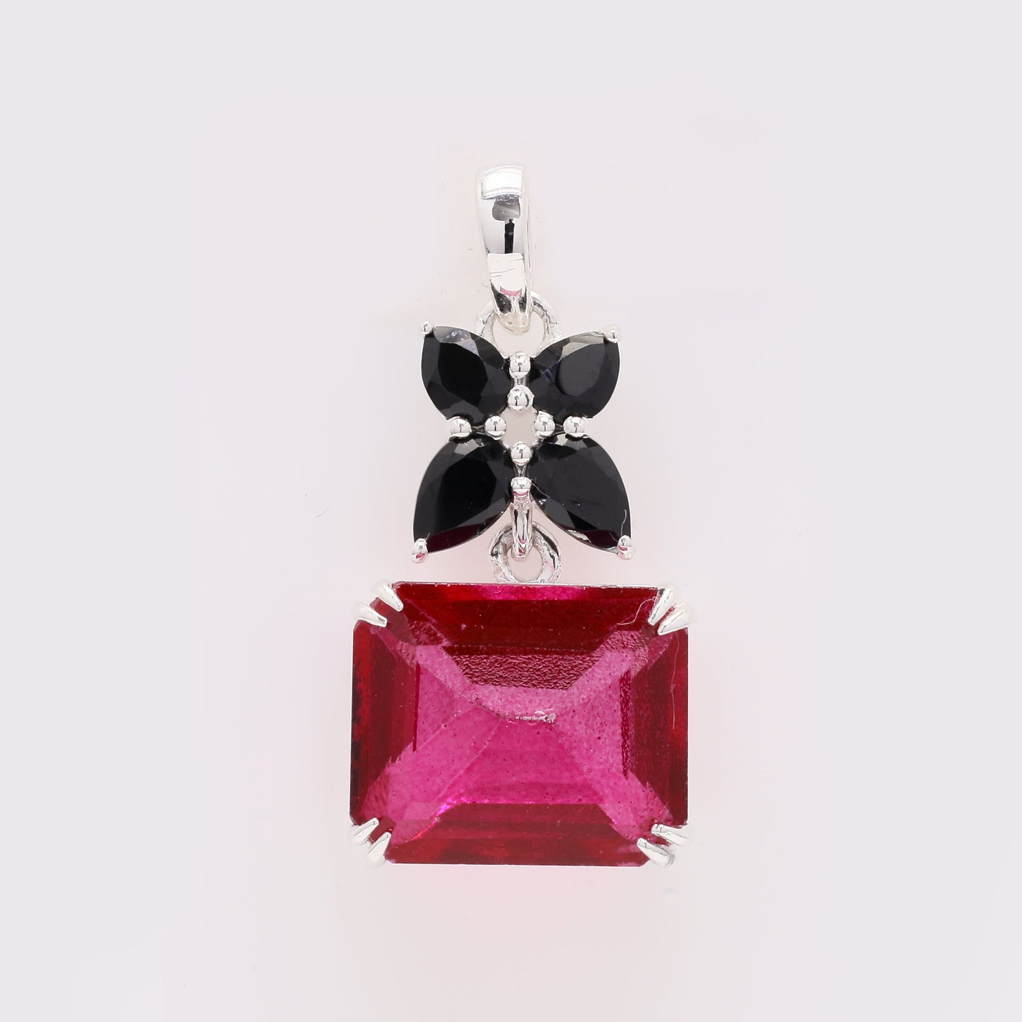 7.33 Ct Octagon Pink Topaz 925 Silver Pendant