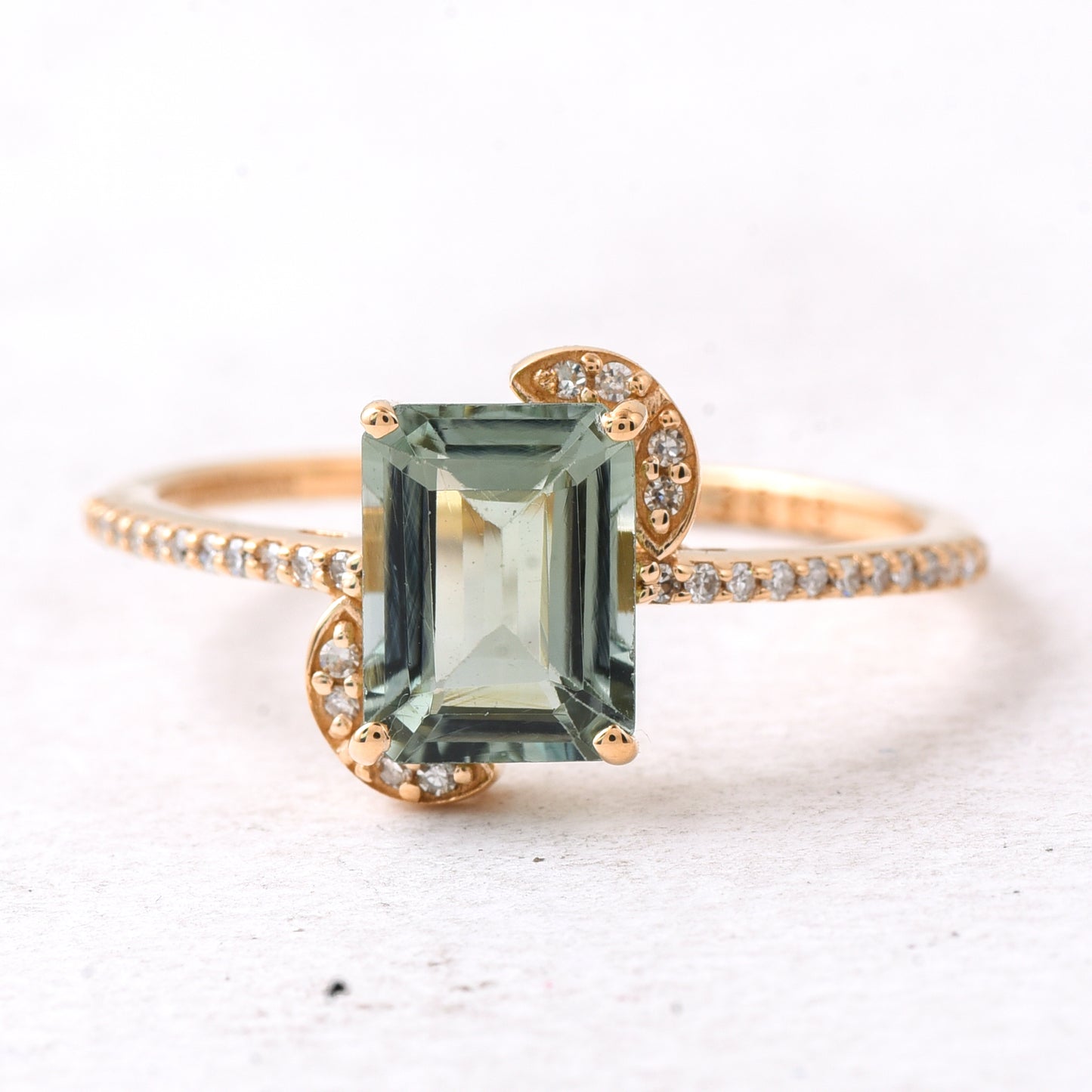 1.58 Ct Octagon Step Cut Natural Tourmaline 14K Gold Ring