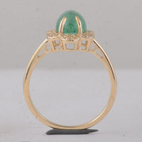 2.39 Ct Oval Emerald 9K Gold Ring
