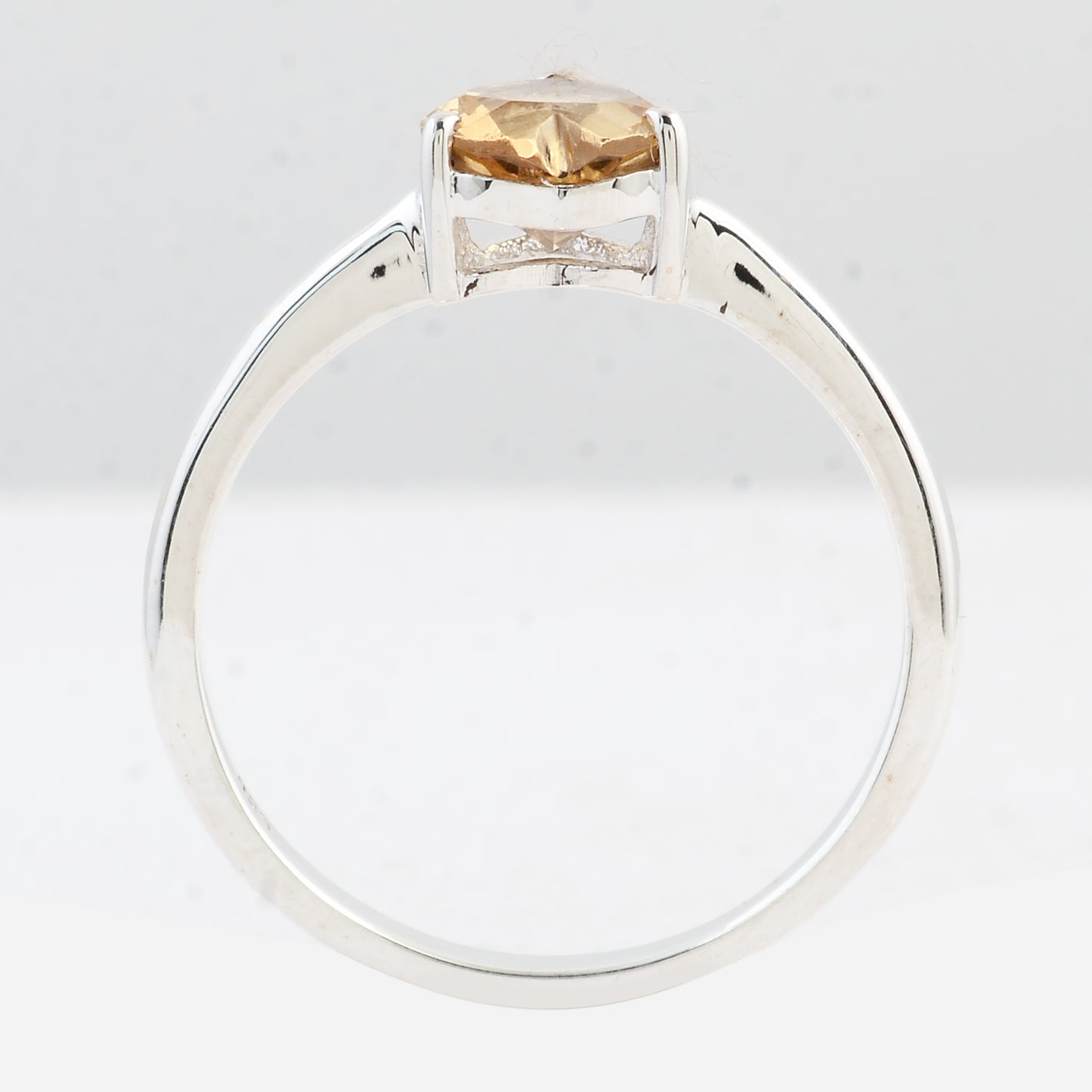 1.02 Ct Heart Citrine 925 Sterling Silver Ring