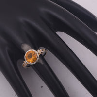 1.34 Ct Round Mixed Cut Natural Fire Opal 14K Gold Ring