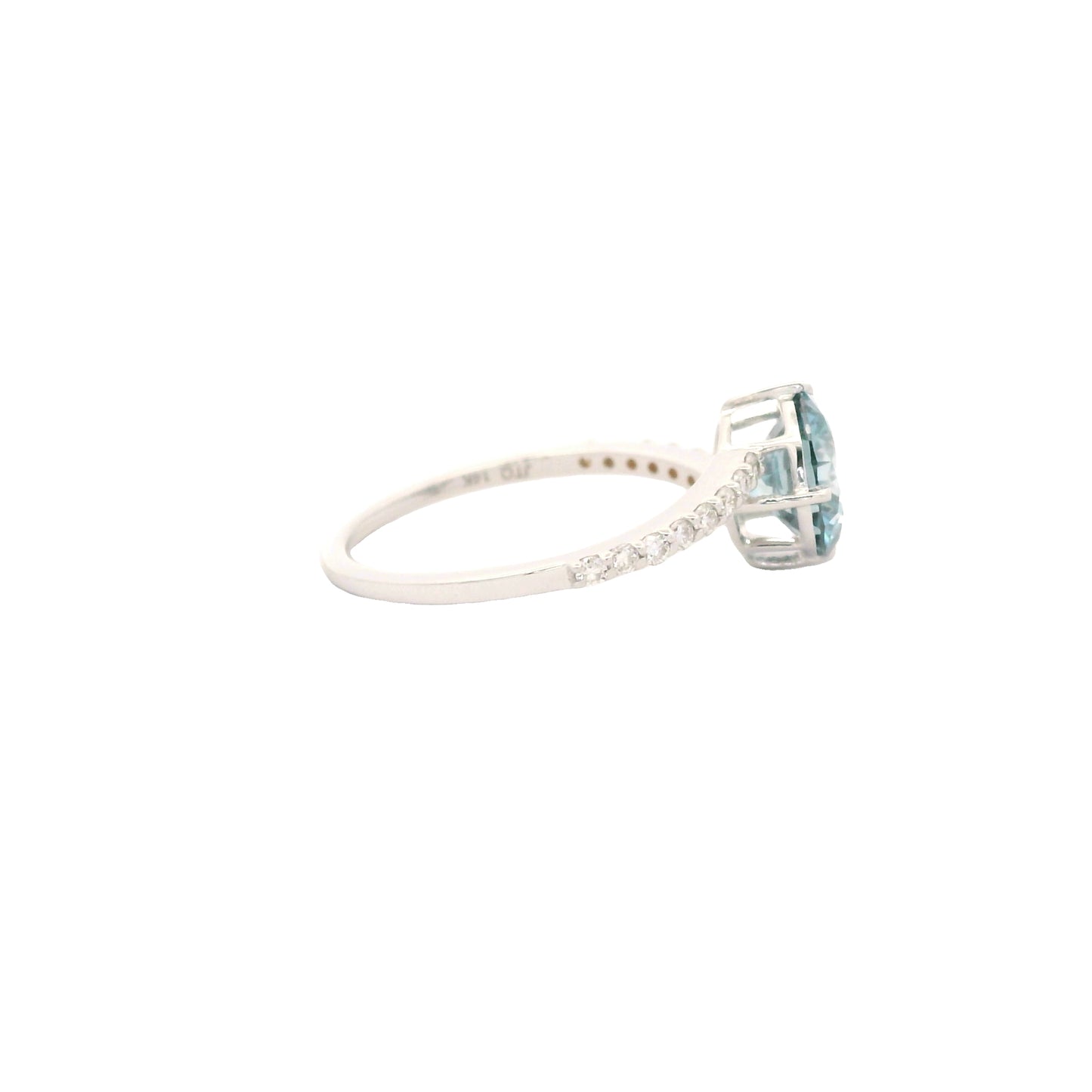 1.74 Carats Blue Lab Grown Diamond 14K Gold Ring