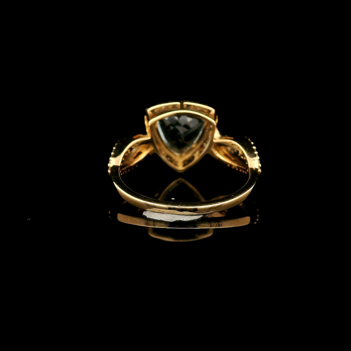 1.99 Ct Triangle Mixed Cut Natural Aquamarine 14K Gold Ring