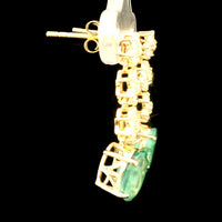 3.03 Ct Oval Emerald 14K Gold Earrings