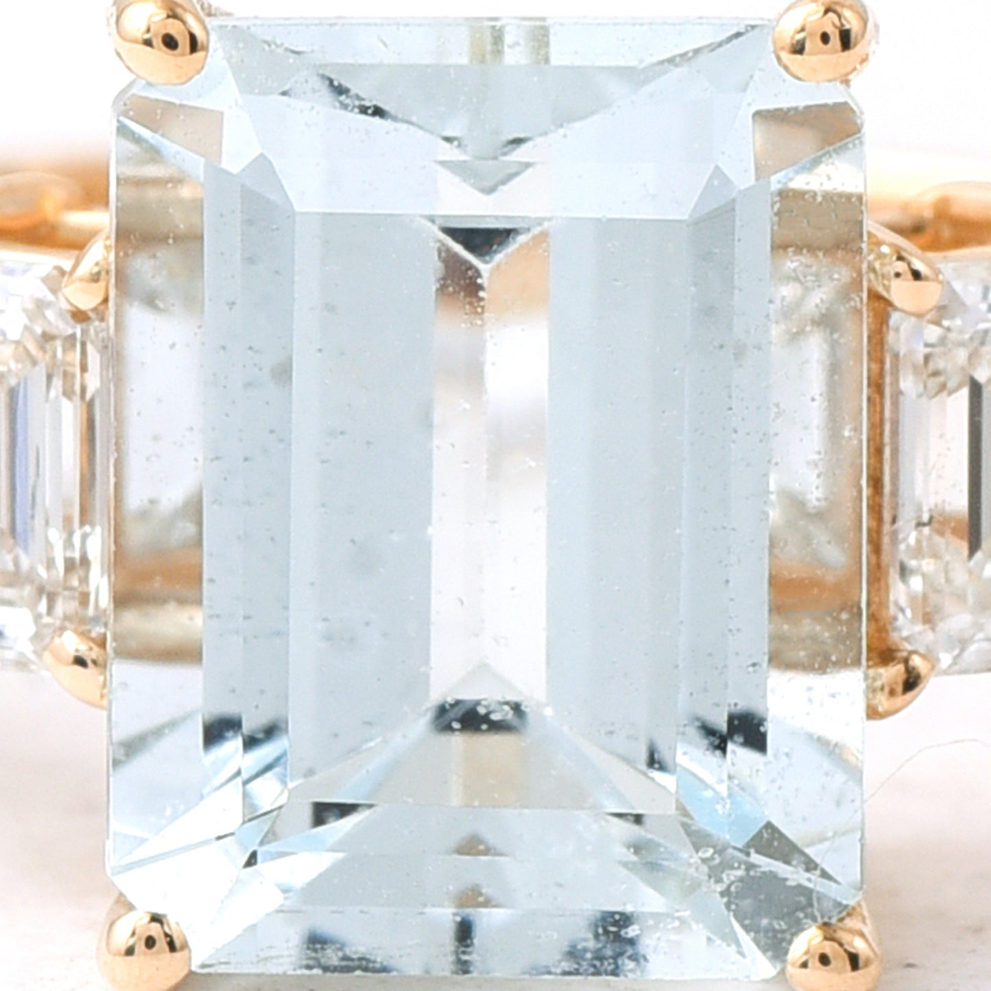 1.89 Ct Octagon Step Cut Natural Aquamarine 14K Gold Ring