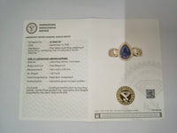 1.53 Ct Pear Mixed Cut Lab Grown Sapphire 14K Gold Ring