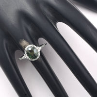 2.83 Ct Cushion Mixed Cut Natural Green Sapphire 950 Platinum Ring