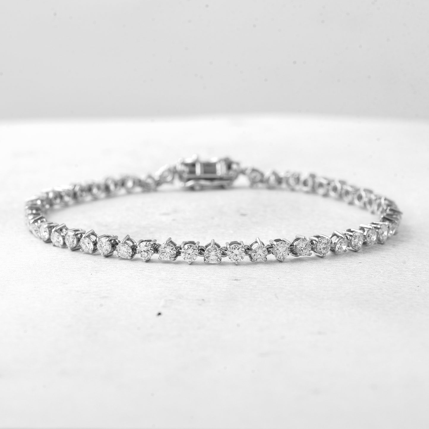 3.68 Ct Round Lab Grown Diamond 14K Gold Bracelet