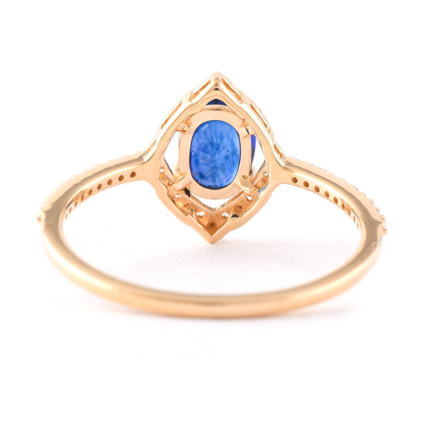 1.16 Ct Oval Mixed Cut Natural Sapphire 14K Gold Ring