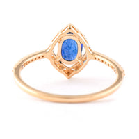 1.16 Ct Oval Mixed Cut Natural Sapphire 14K Gold Ring