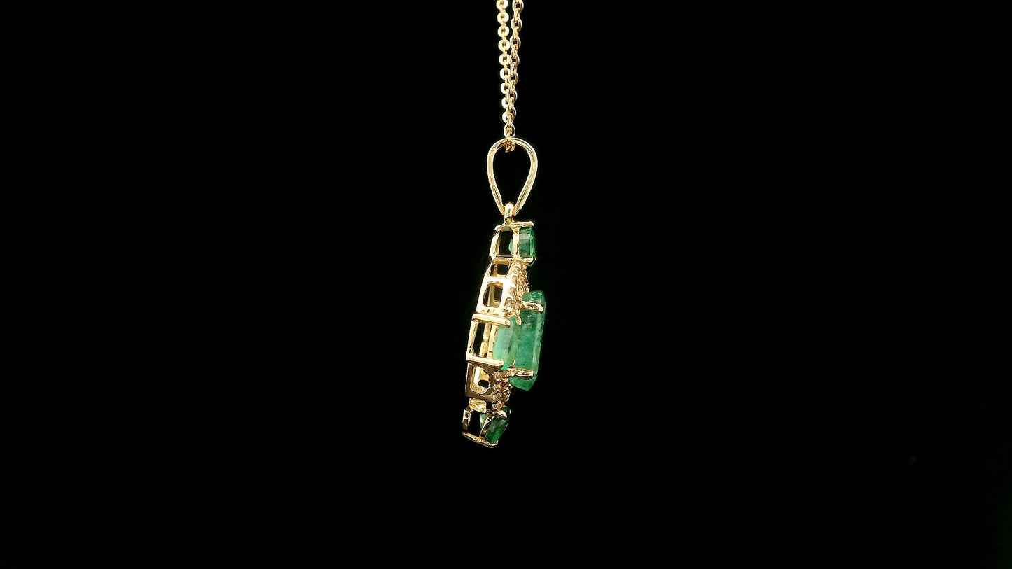 2.23 Ct Oval Emerald 14K Gold Pendant