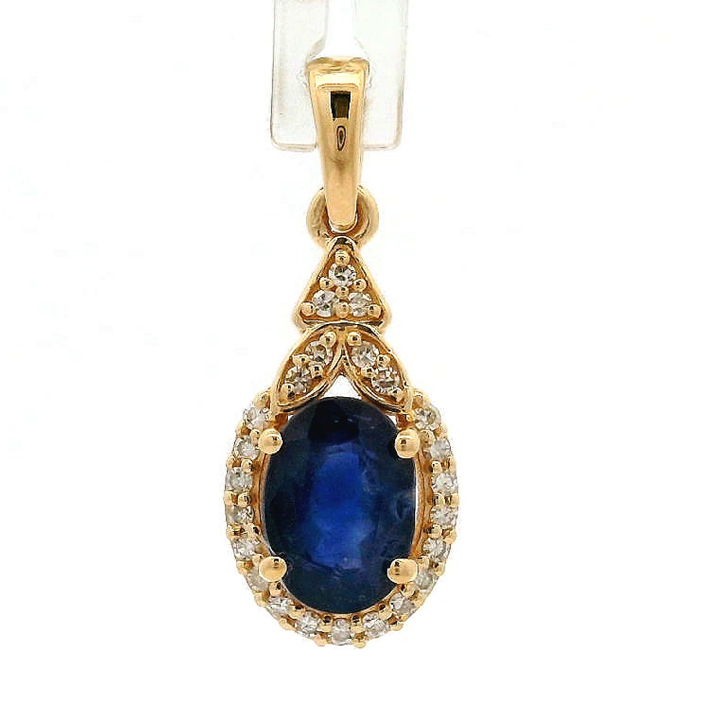 1.26 Ct Oval Sapphire 14K Gold Pendant