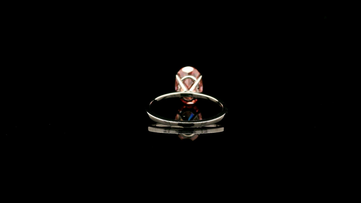 3.09 Carats Pink Lab Grown Diamond 14K Gold Ring