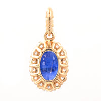 1.75 Ct Oval Mixed Cut Natural Sapphire 14K Gold Pendant