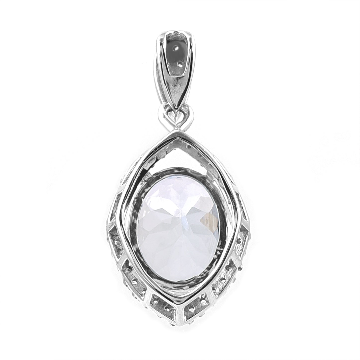 2.49 Ct Oval Mixed Cut Natural Aquamarine 950 Platinum Pendant