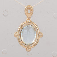 2.27 Ct Oval Aquamarine 9K Gold Pendant