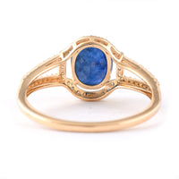 1.91 Ct Oval Mixed Cut Natural Sapphire 14K Gold Ring