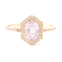 1.49 Ct Oval Mixed Cut Natural Pink Sapphire 14K Gold Ring