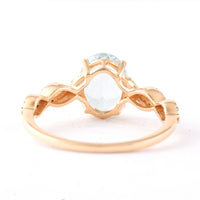 1.43 Ct Oval Mixed Cut Natural Aquamarine 14K Gold Ring