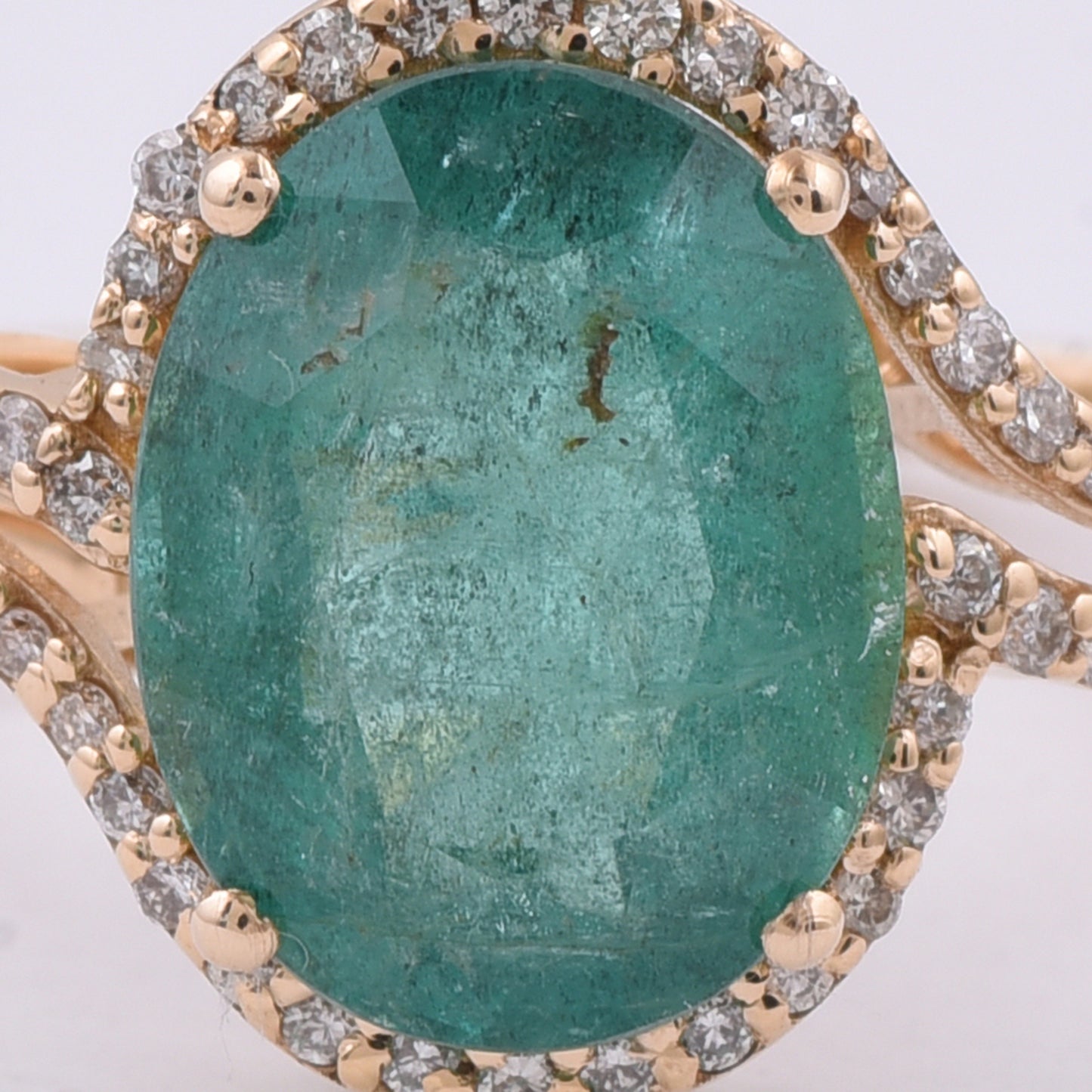 2.50 Ct Oval Natural Emerald 14K Gold Ring
