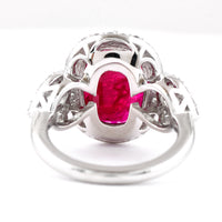 7.34 Ct Oval Ruby 950 Platinum Ring