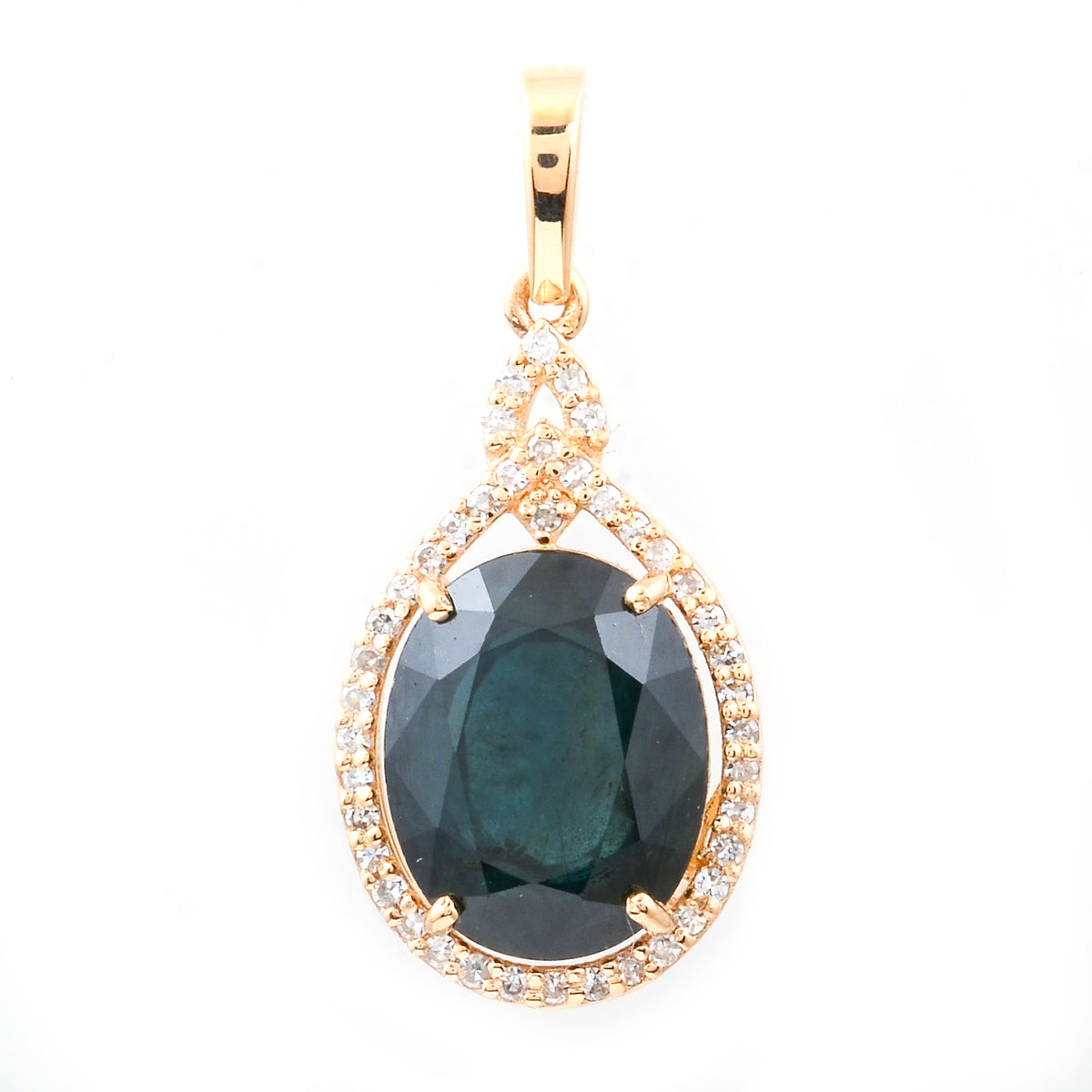 4.70 Ct Oval Natural Sapphire 14K Gold Pendant