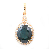 4.70 Ct Oval Natural Sapphire 14K Gold Pendant