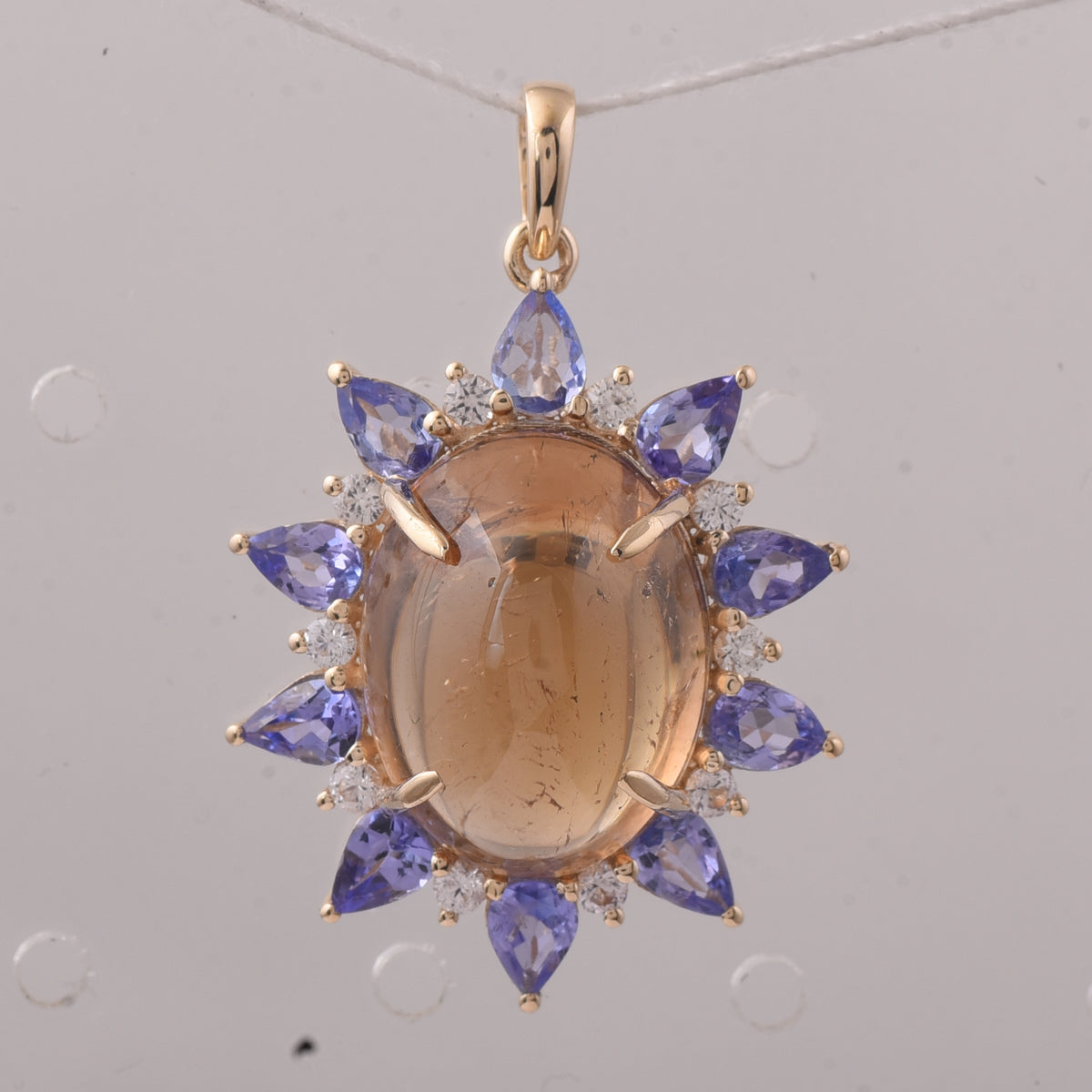 11.37 Ct Oval Tourmaline 9K Gold Pendant