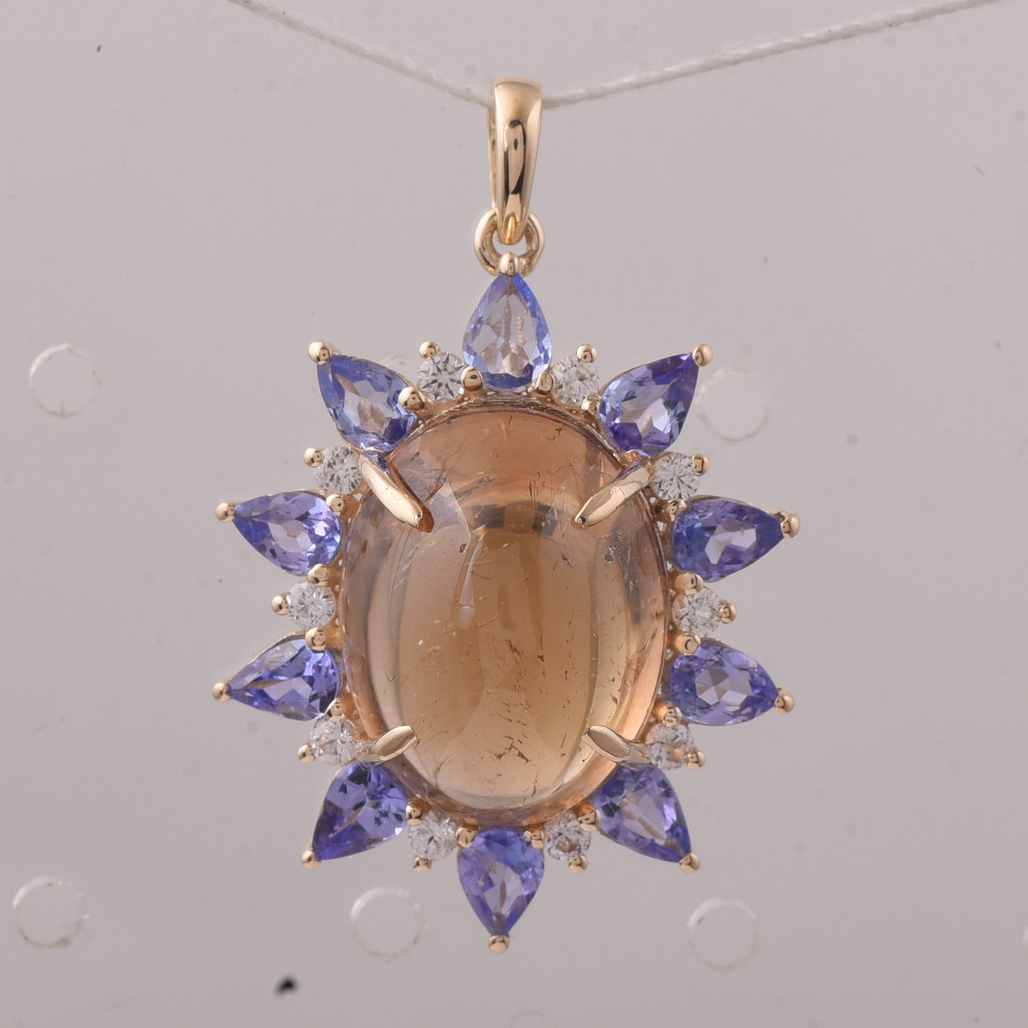 11.37 Ct Oval Tourmaline 9K Gold Pendant