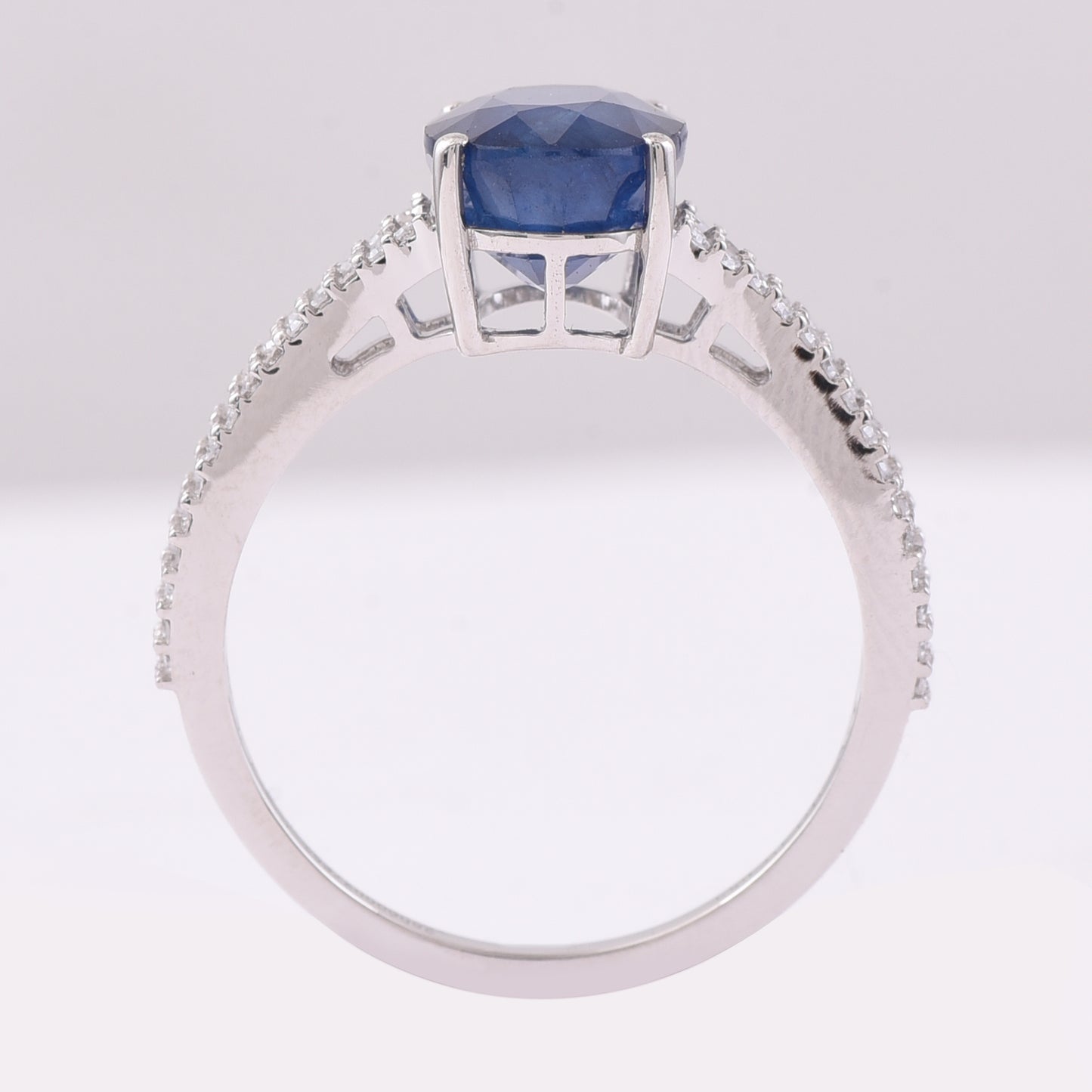 3.45 Ct Oval Mixed Cut Natural Sapphire 950 Platinum Ring