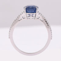 3.45 Ct Oval Mixed Cut Natural Sapphire 950 Platinum Ring